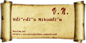 Vörös Nikodém névjegykártya