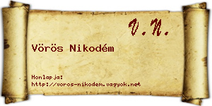 Vörös Nikodém névjegykártya